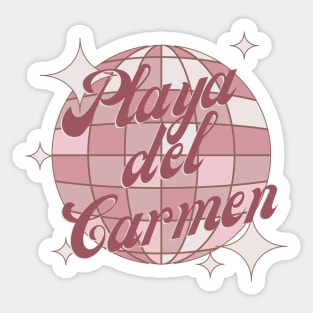 Playa del Carmen Mexico Retro Vintage pink Sticker